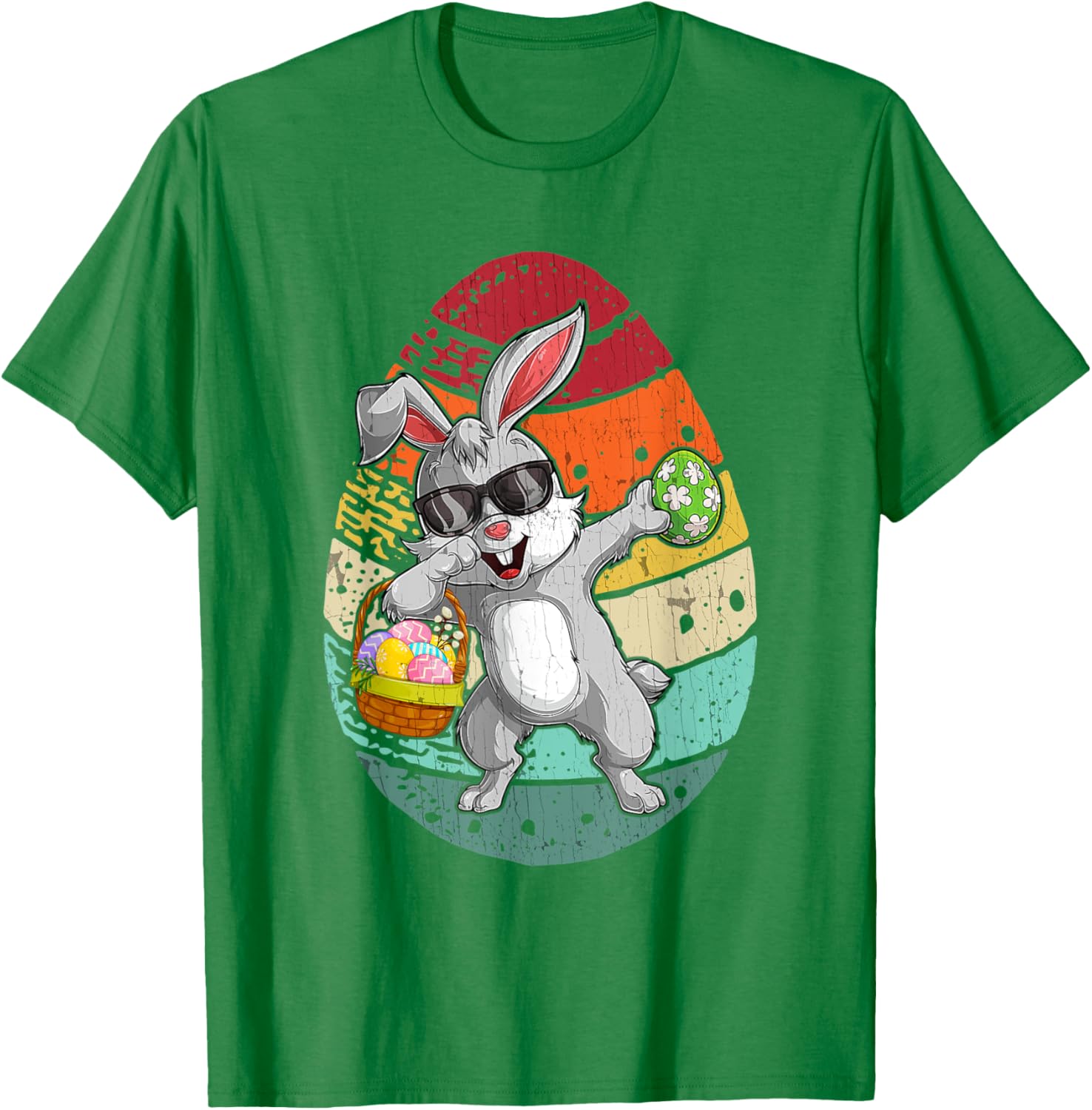 Vintage Dabbing Bunny Happy Easter Day T-Shirt