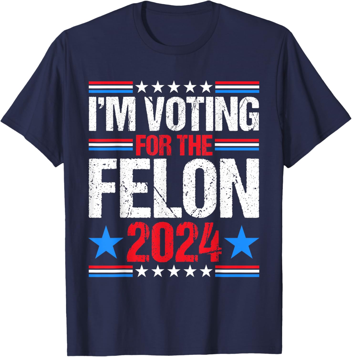 Vintage I'm Voting For The Felon 2024 Voting For Trump USA T-Shirt