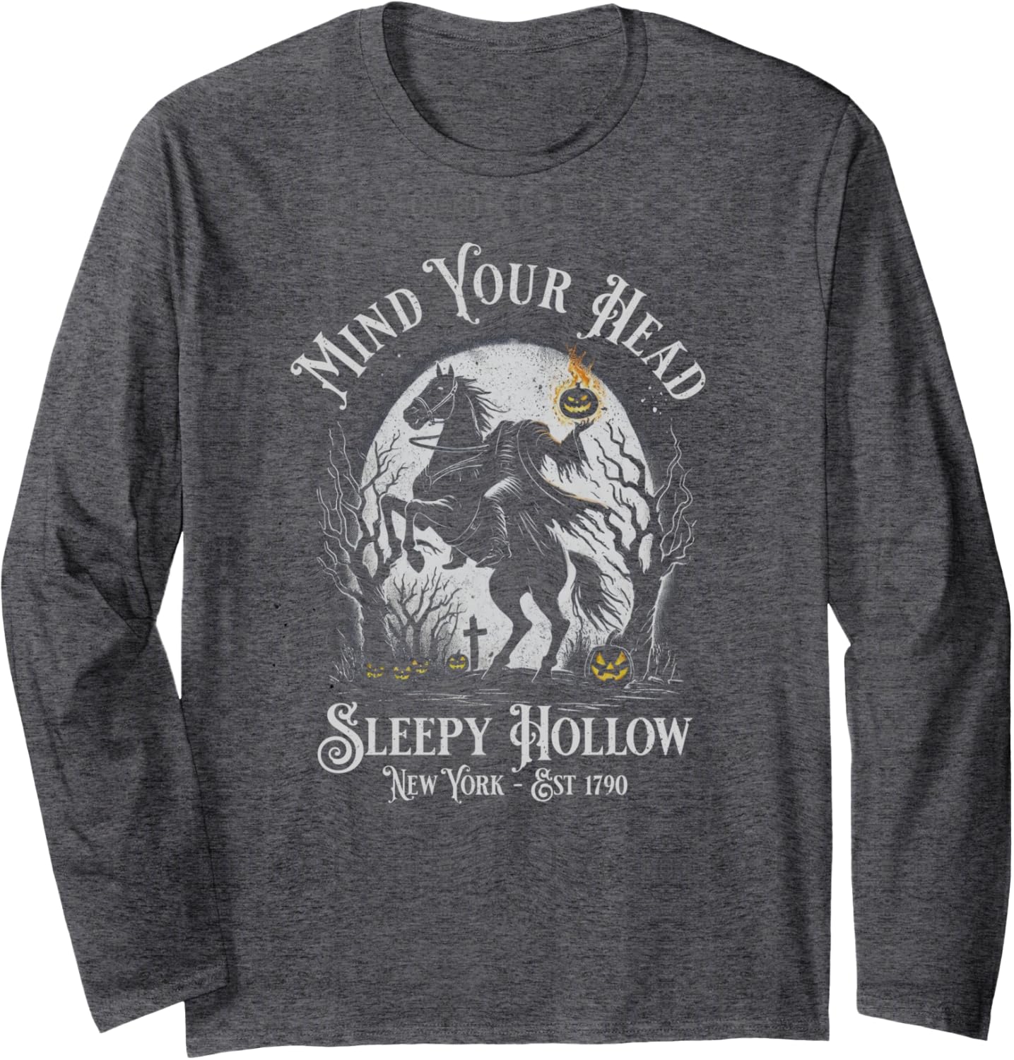 Vintage Mind Your Head Sleepy Hollow Headless Horseman Long Sleeve T-Shirt