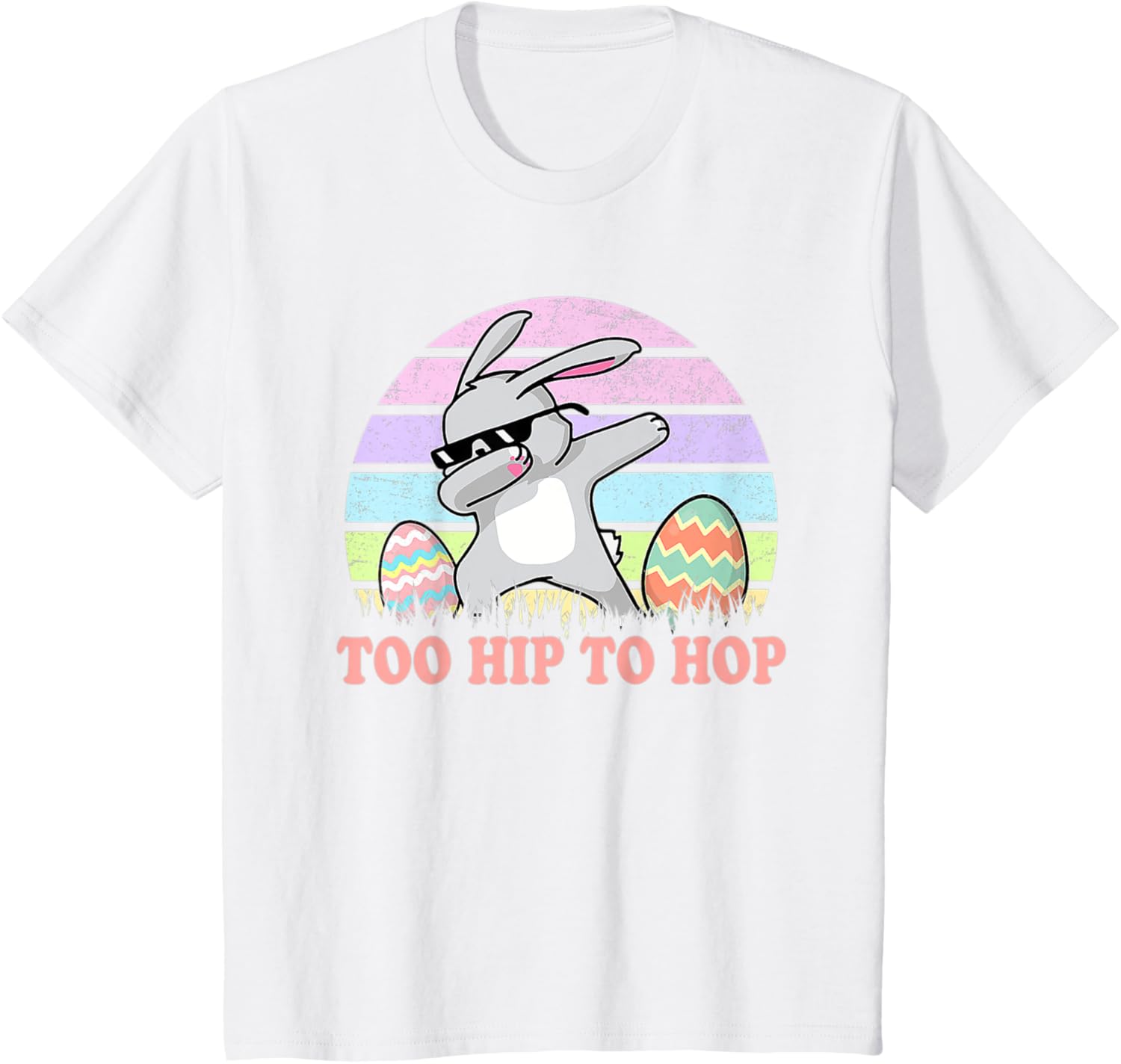 Vintage Rabbit Dabbing Hip Hop Funny Bunny Easter Day T-Shirt