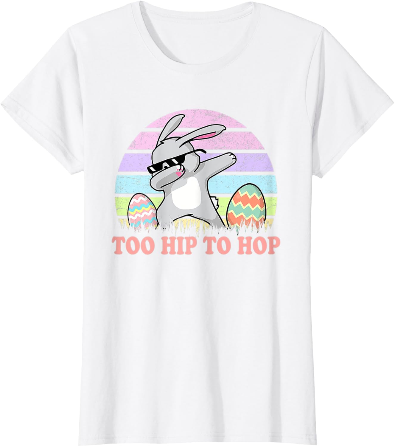 Vintage Rabbit Dabbing Hip Hop Funny Bunny Easter Day T-Shirt