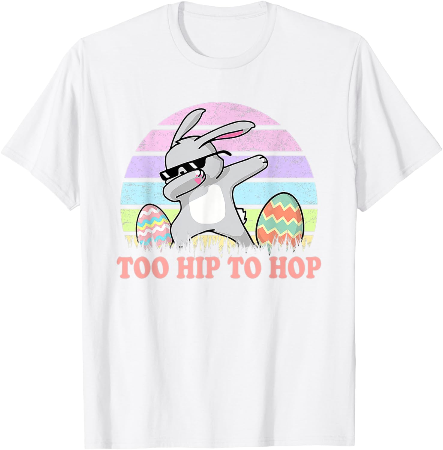 Vintage Rabbit Dabbing Hip Hop Funny Bunny Easter Day T-Shirt