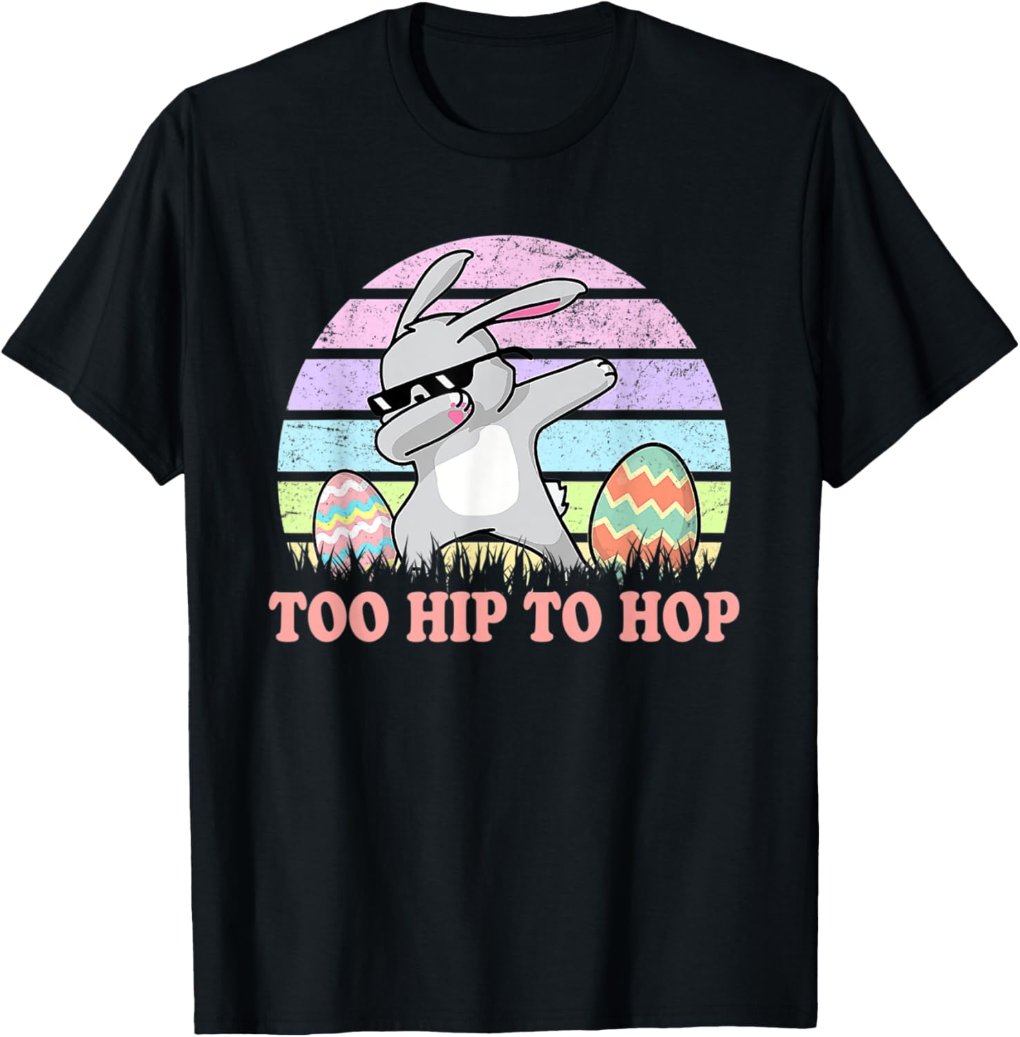 Vintage Rabbit Dabbing Hip Hop Funny Bunny Easter Day T-Shirt