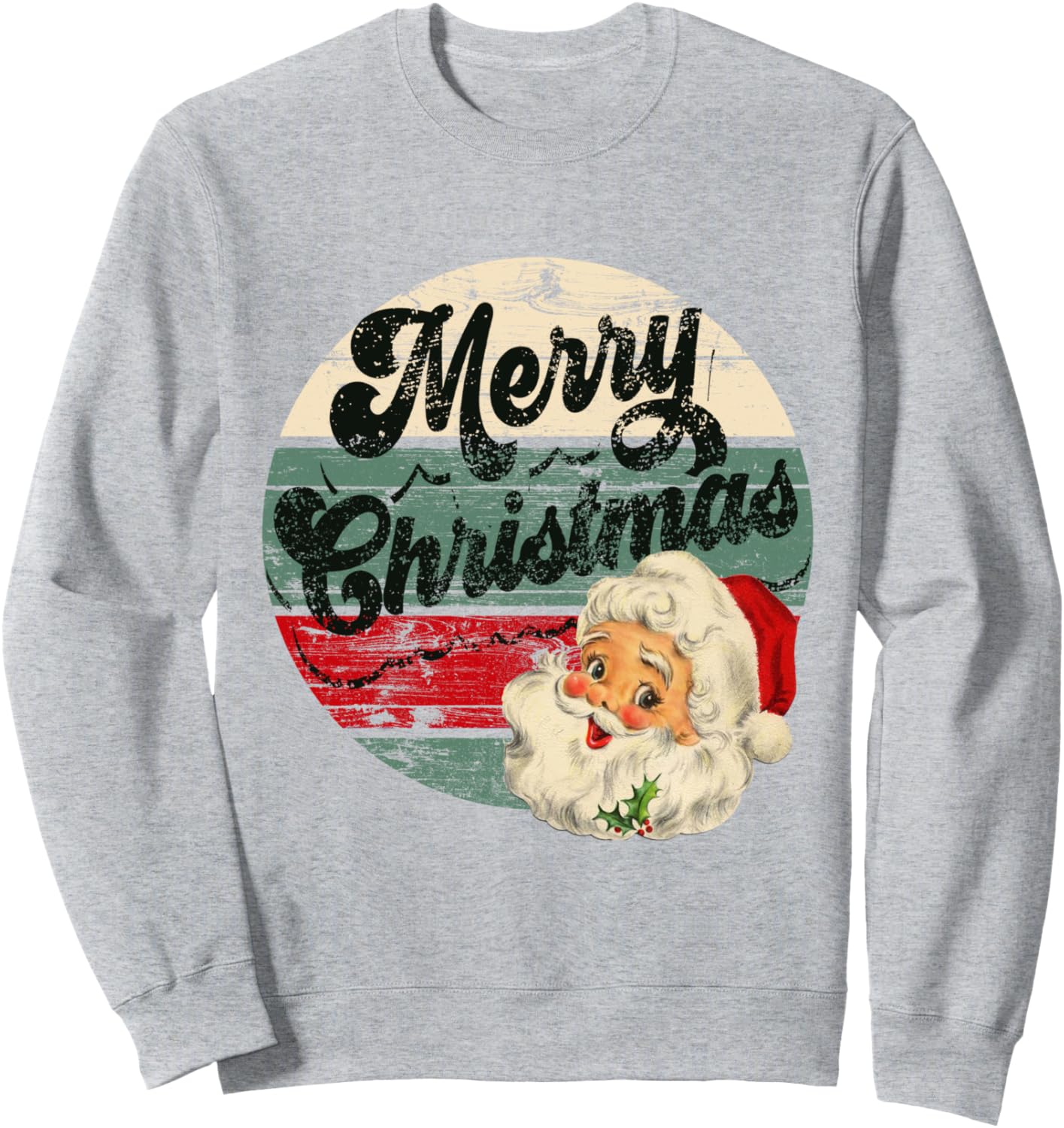 Vintage Santa Claus Merry Christmas Face Old Fashioned Sweatshirt