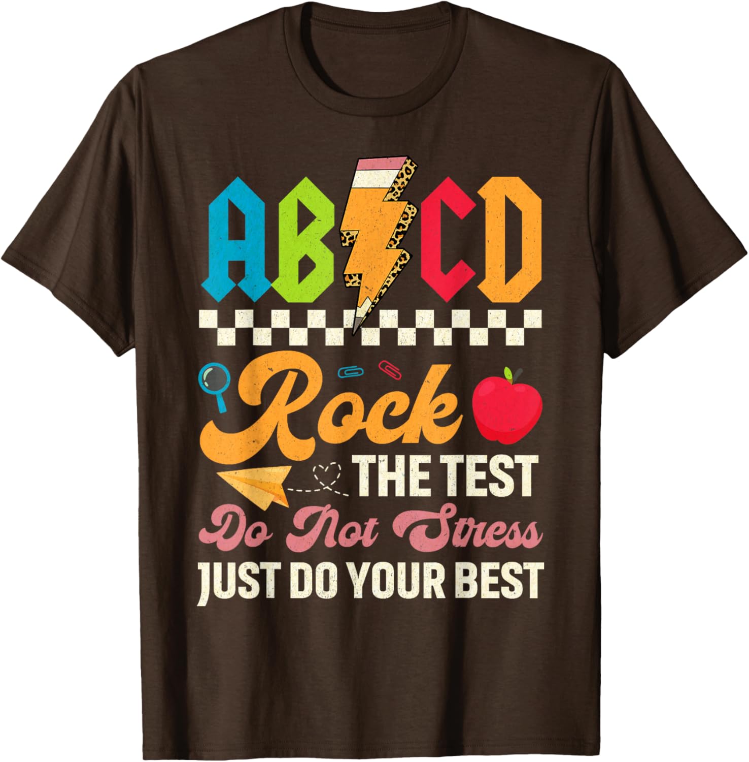 Vintage Testing ABCD Rock The Test Day Teachers Students T-Shirt