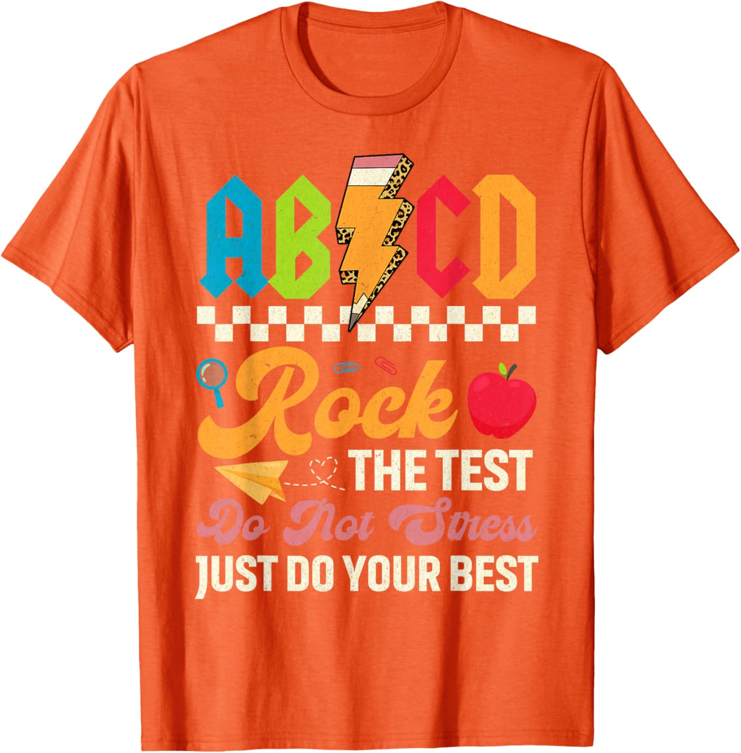 Vintage Testing ABCD Rock The Test Day Teachers Students T-Shirt
