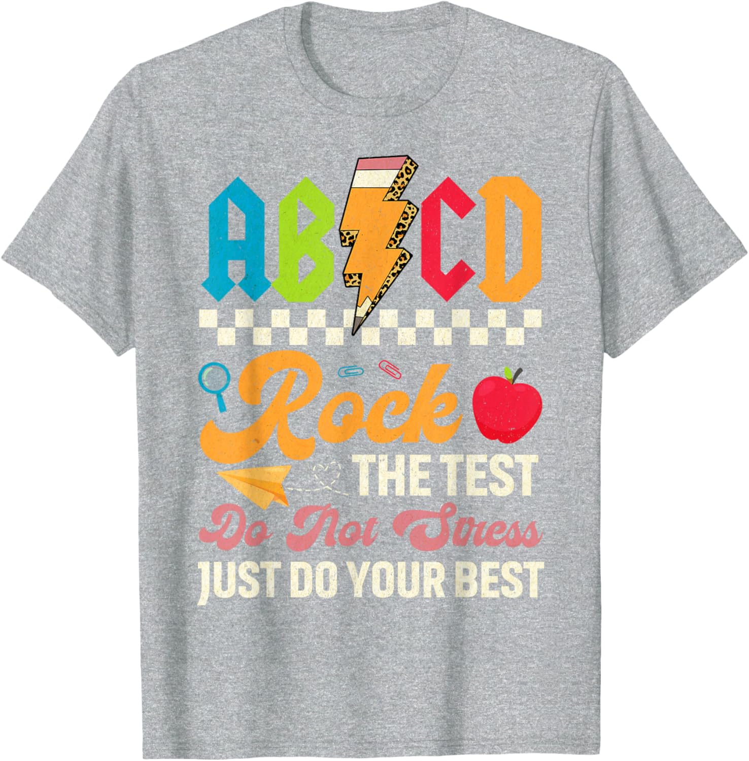 Vintage Testing ABCD Rock The Test Day Teachers Students T-Shirt