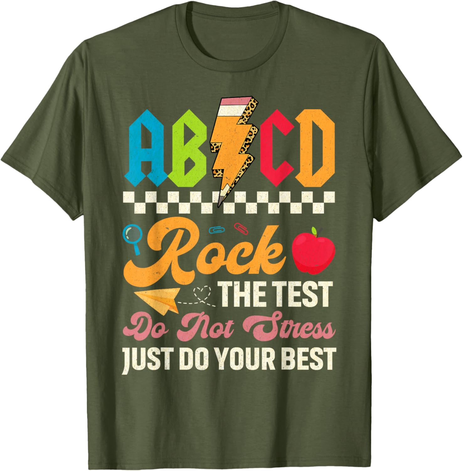 Vintage Testing ABCD Rock The Test Day Teachers Students T-Shirt