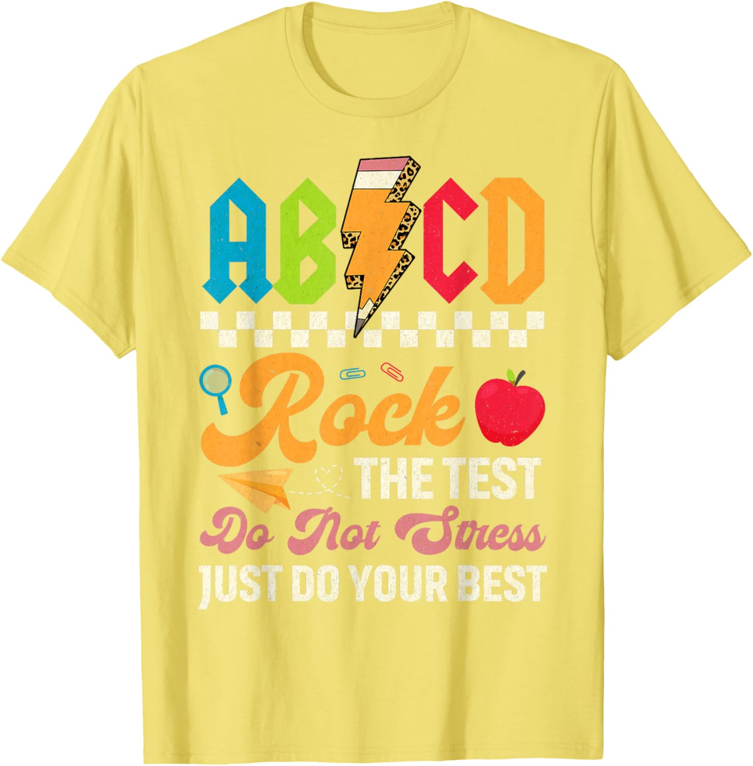 Vintage Testing ABCD Rock The Test Day Teachers Students T-Shirt