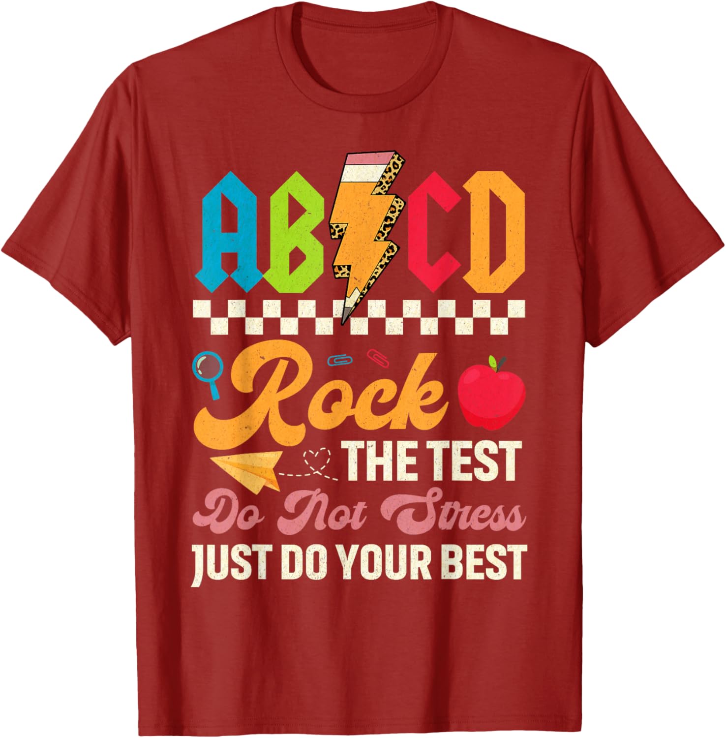 Vintage Testing ABCD Rock The Test Day Teachers Students T-Shirt