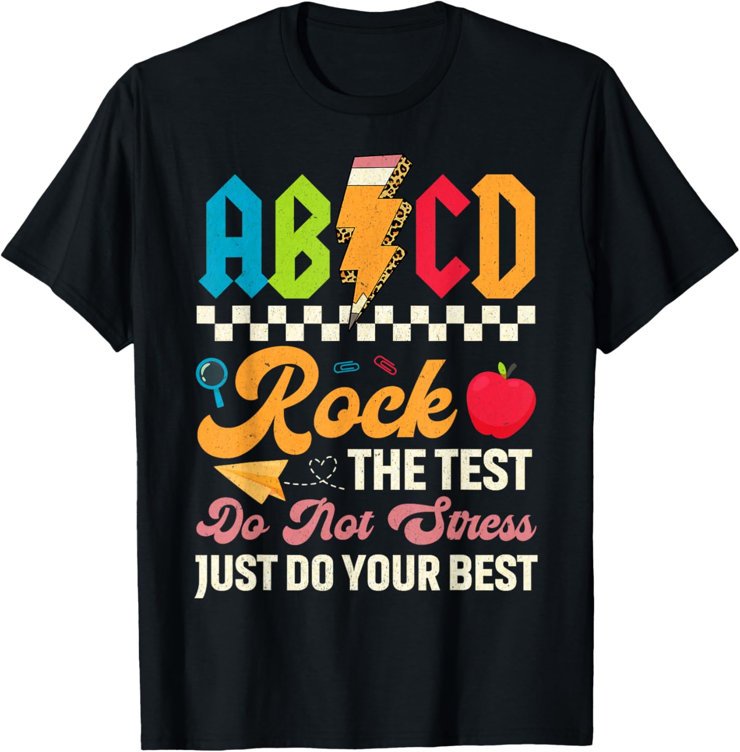 Vintage Testing ABCD Rock The Test Day Teachers Students T-Shirt