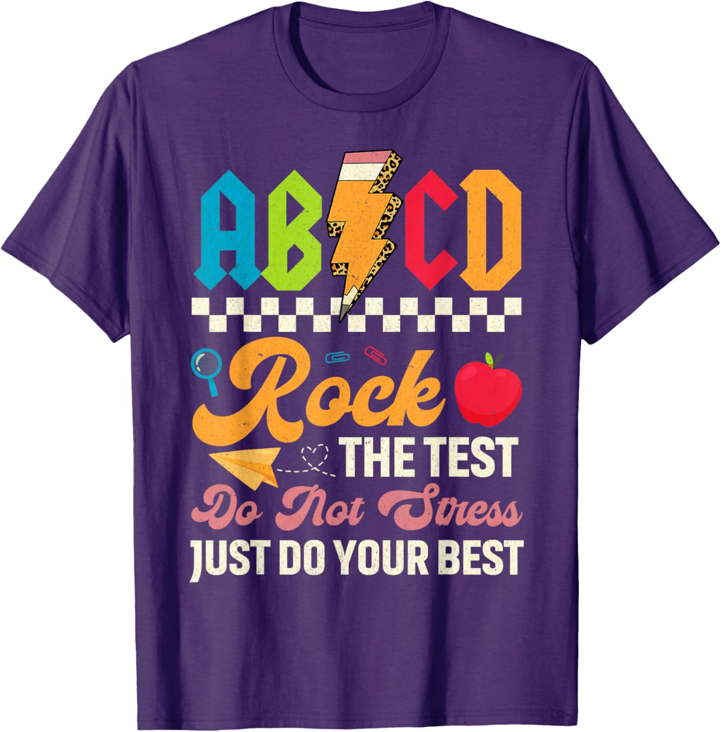 Vintage Testing ABCD Rock The Test Day Teachers Students T-Shirt