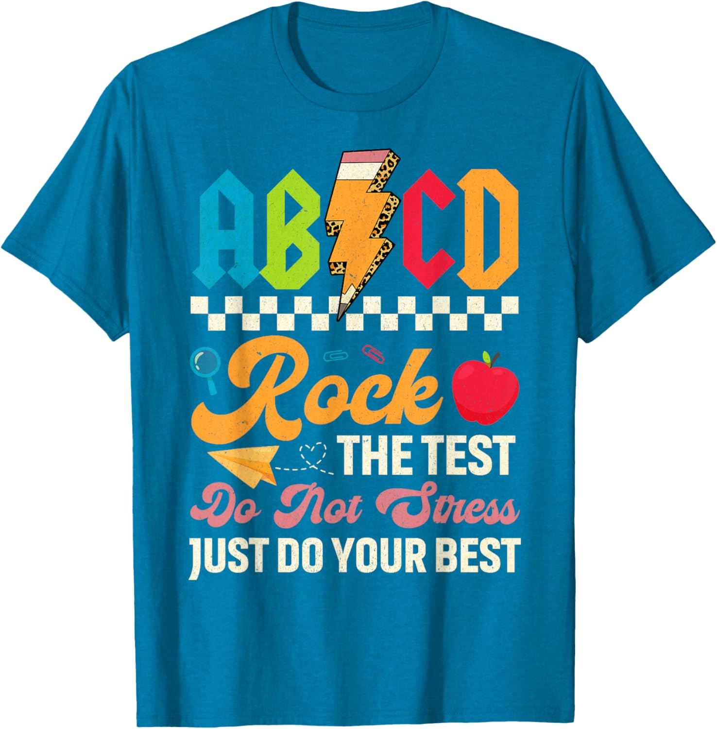 Vintage Testing ABCD Rock The Test Day Teachers Students T-Shirt