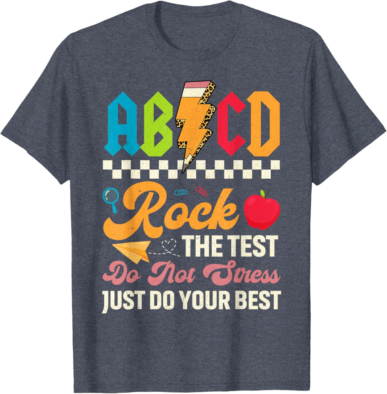 Vintage Testing ABCD Rock The Test Day Teachers Students T-Shirt
