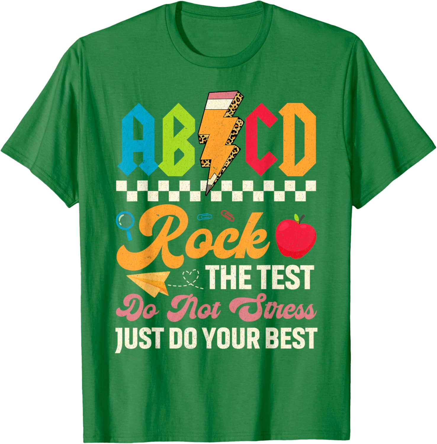Vintage Testing ABCD Rock The Test Day Teachers Students T-Shirt