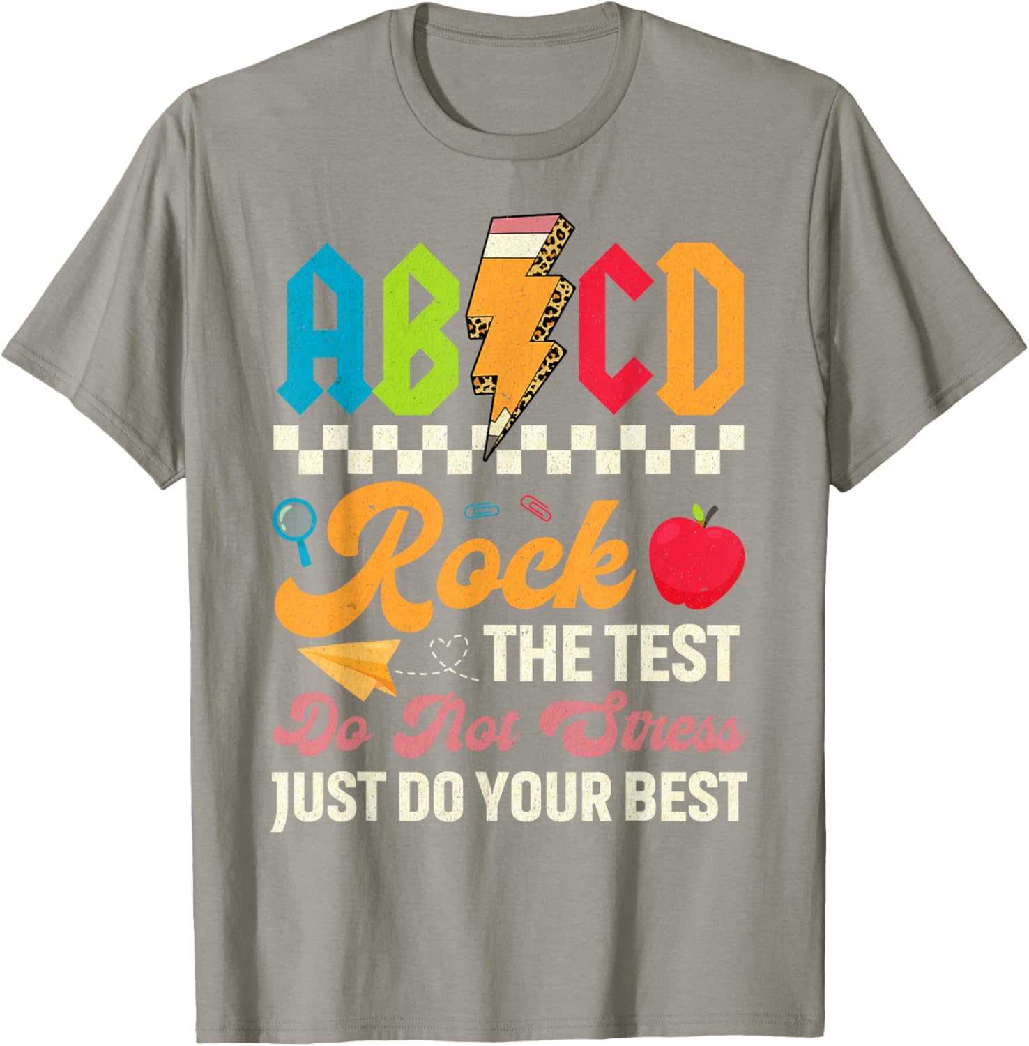 Vintage Testing ABCD Rock The Test Day Teachers Students T-Shirt