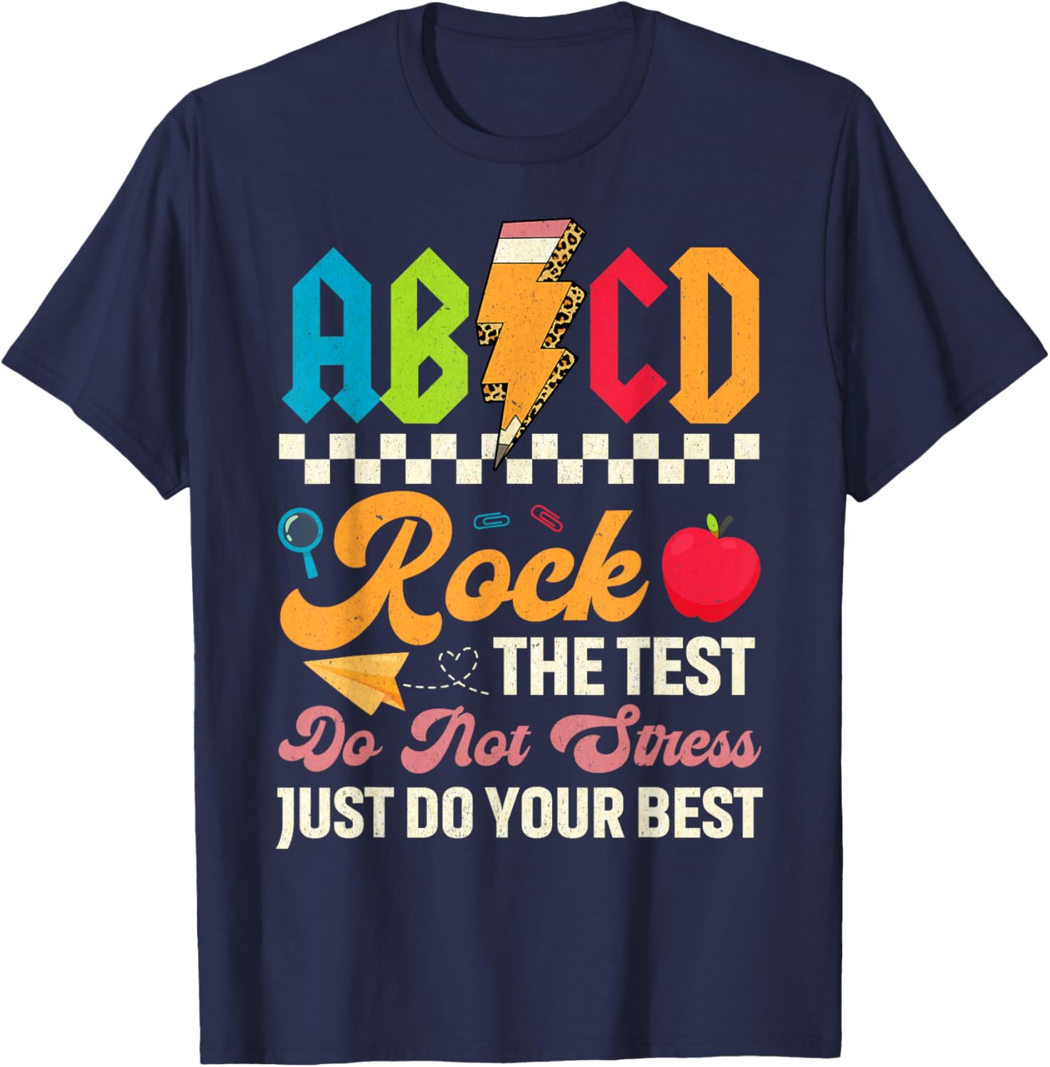 Vintage Testing ABCD Rock The Test Day Teachers Students T-Shirt