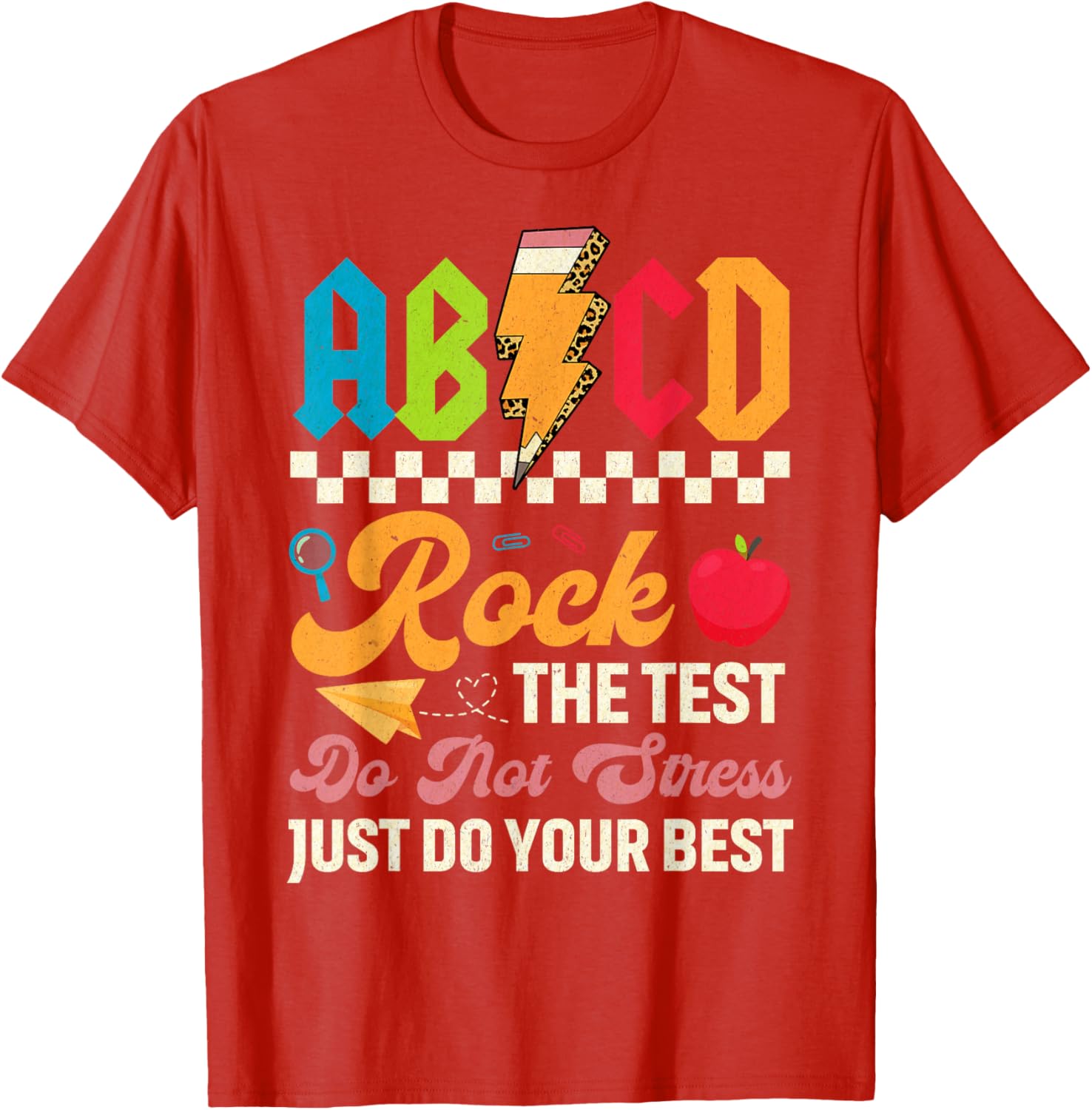 Vintage Testing ABCD Rock The Test Day Teachers Students T-Shirt