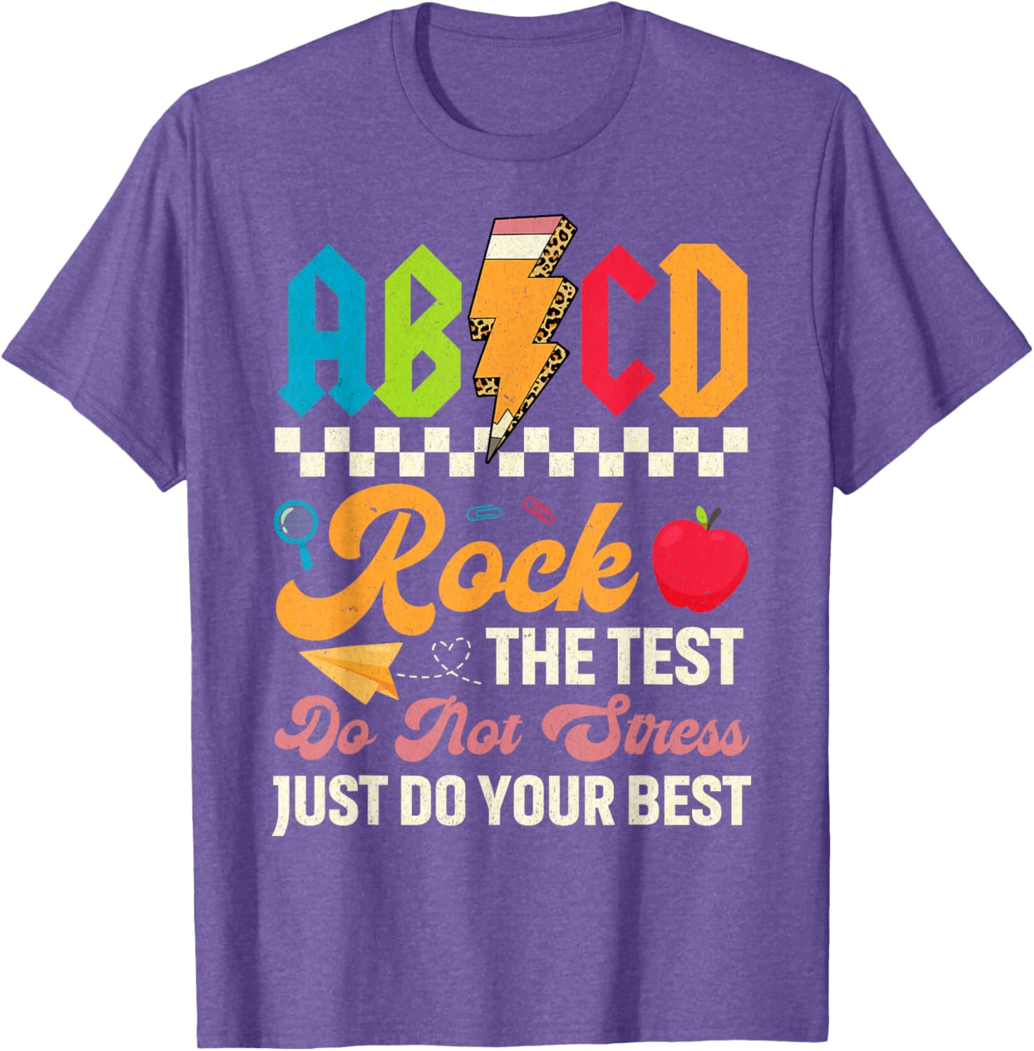 Vintage Testing ABCD Rock The Test Day Teachers Students T-Shirt
