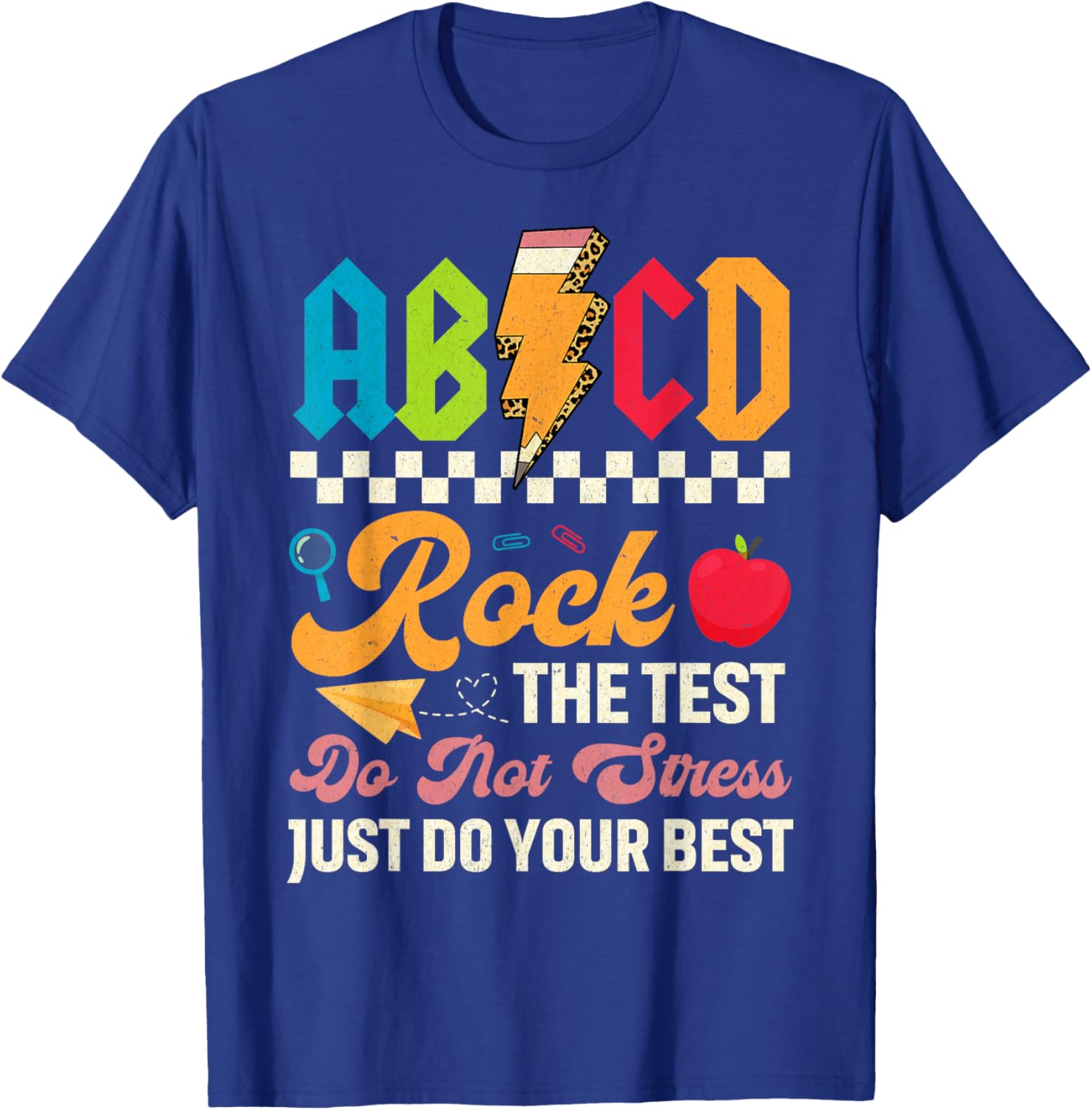 Vintage Testing ABCD Rock The Test Day Teachers Students T-Shirt