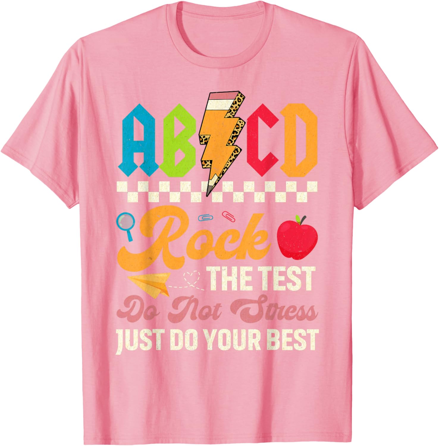 Vintage Testing ABCD Rock The Test Day Teachers Students T-Shirt