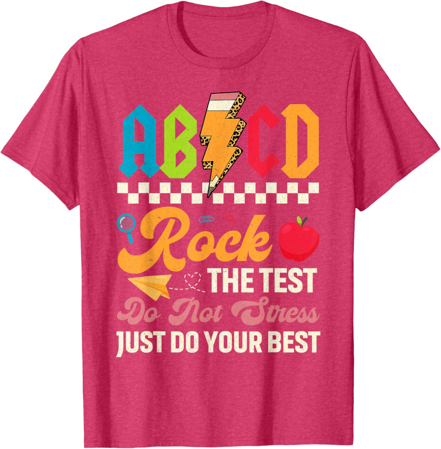 Vintage Testing ABCD Rock The Test Day Teachers Students T-Shirt