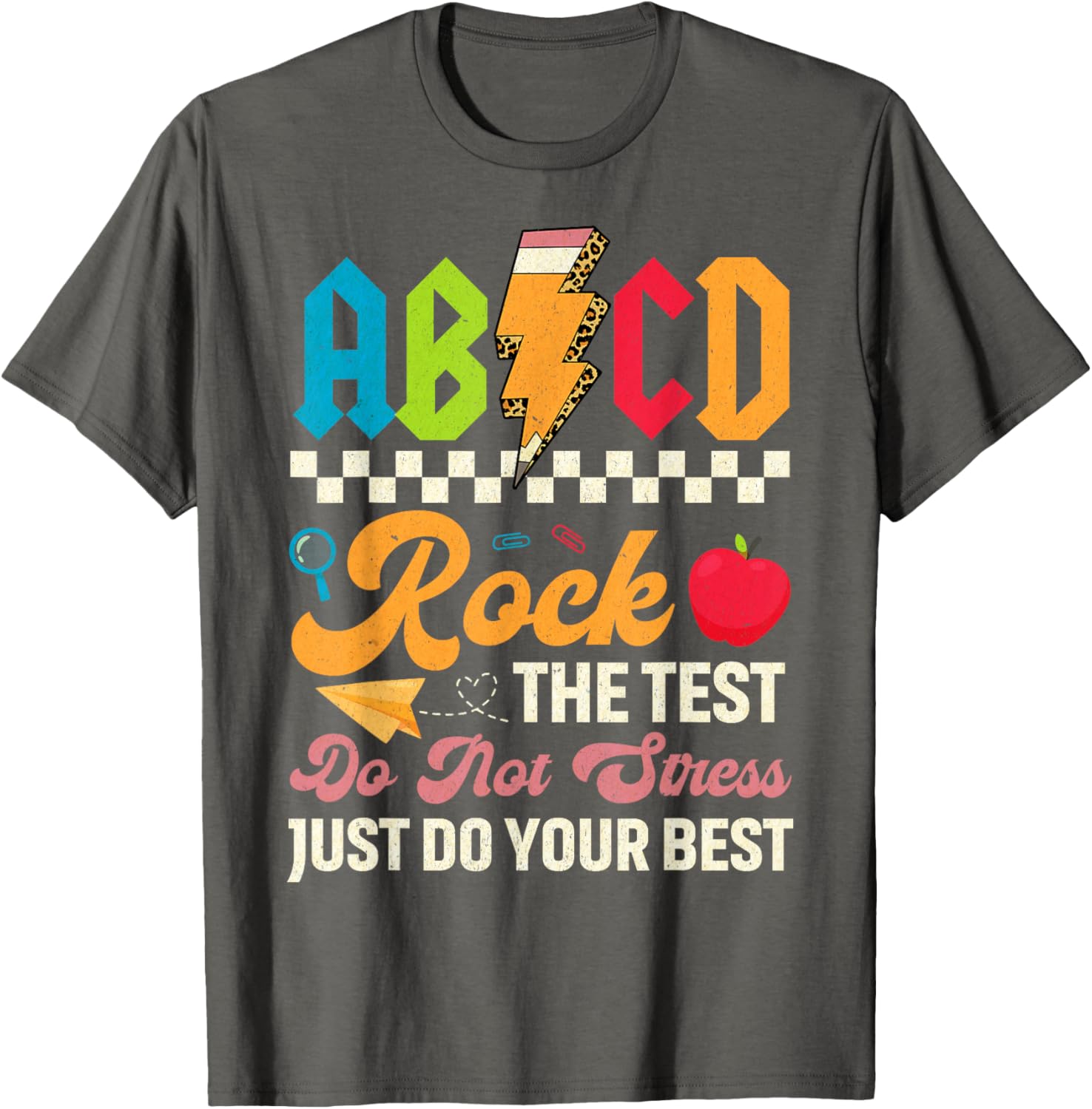 Vintage Testing ABCD Rock The Test Day Teachers Students T-Shirt