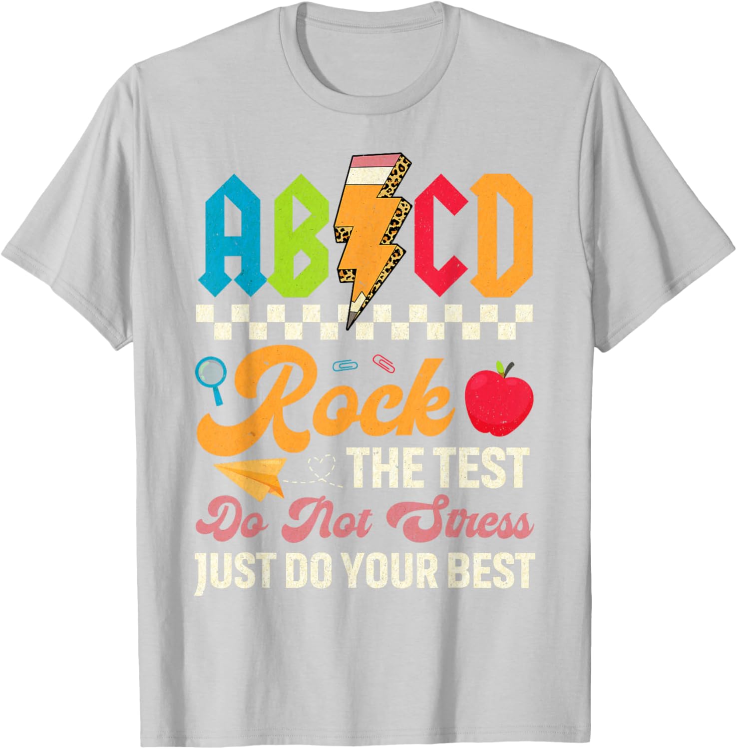 Vintage Testing ABCD Rock The Test Day Teachers Students T-Shirt
