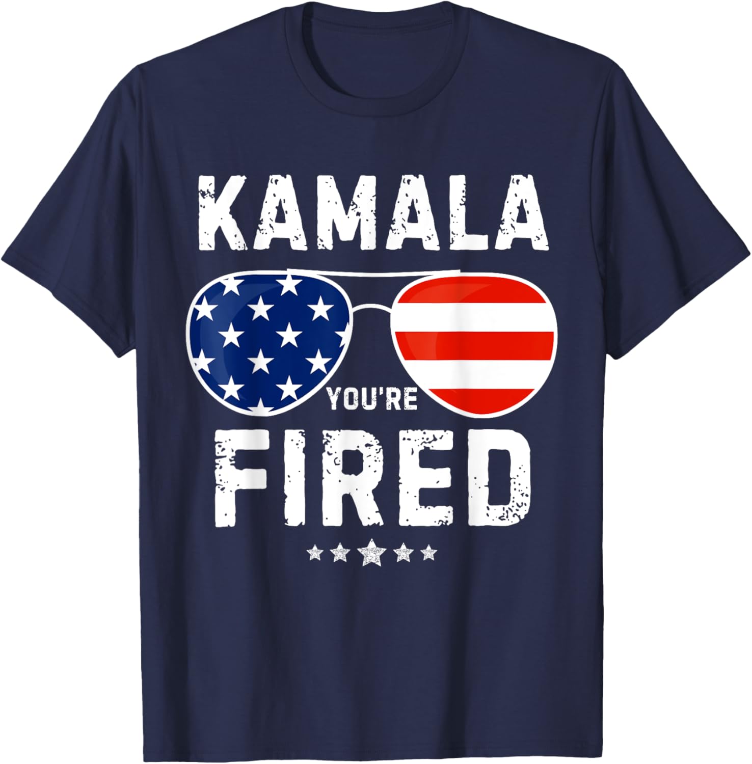 Vintage US Flag Sunglasses Kamala You’re Fired! Trump 2024 T-Shirt