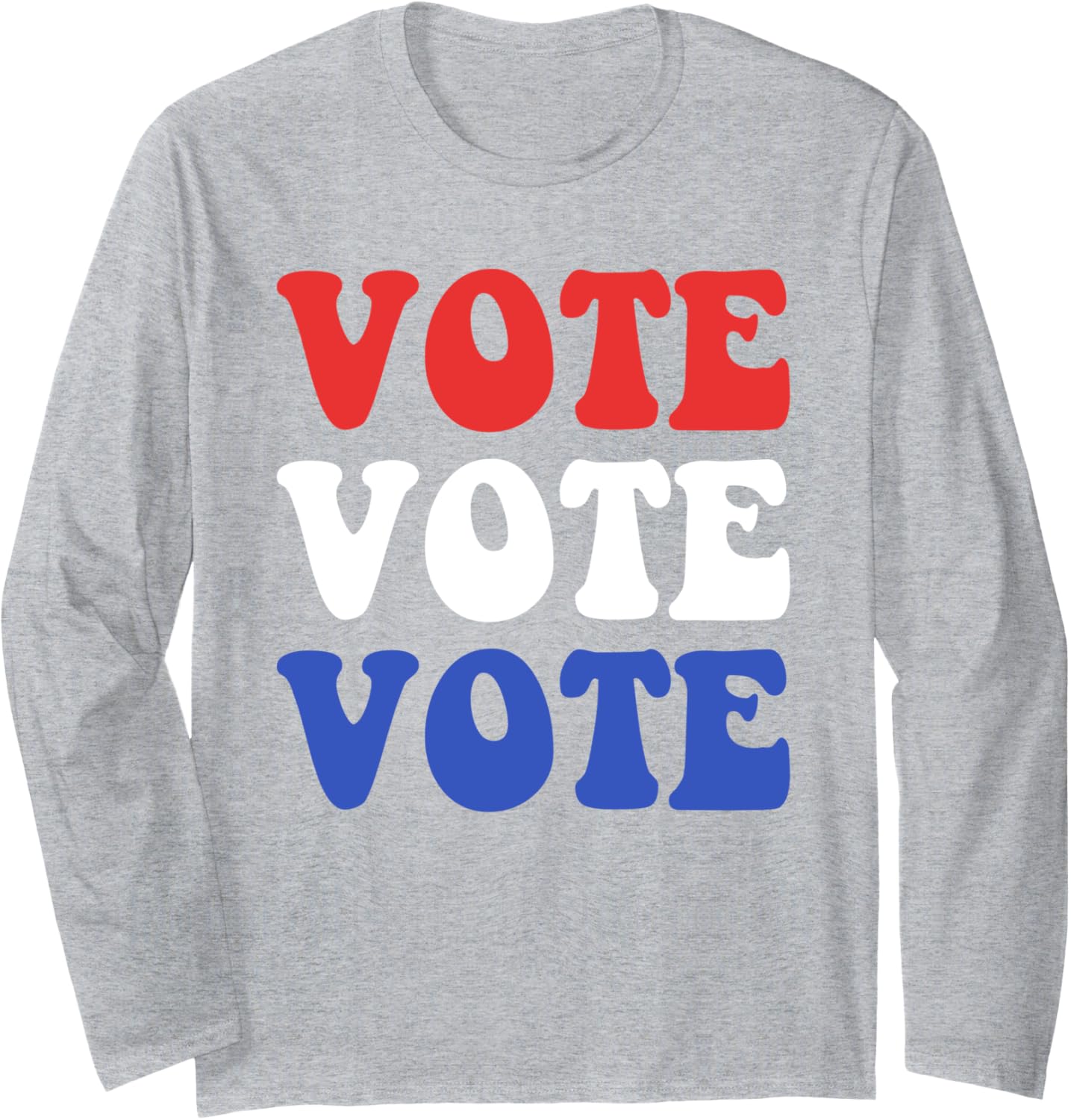 VOTE VOTE VOTE Patriotic Groovy Text USA Flag Statement 2024 Long Sleeve T-Shirt