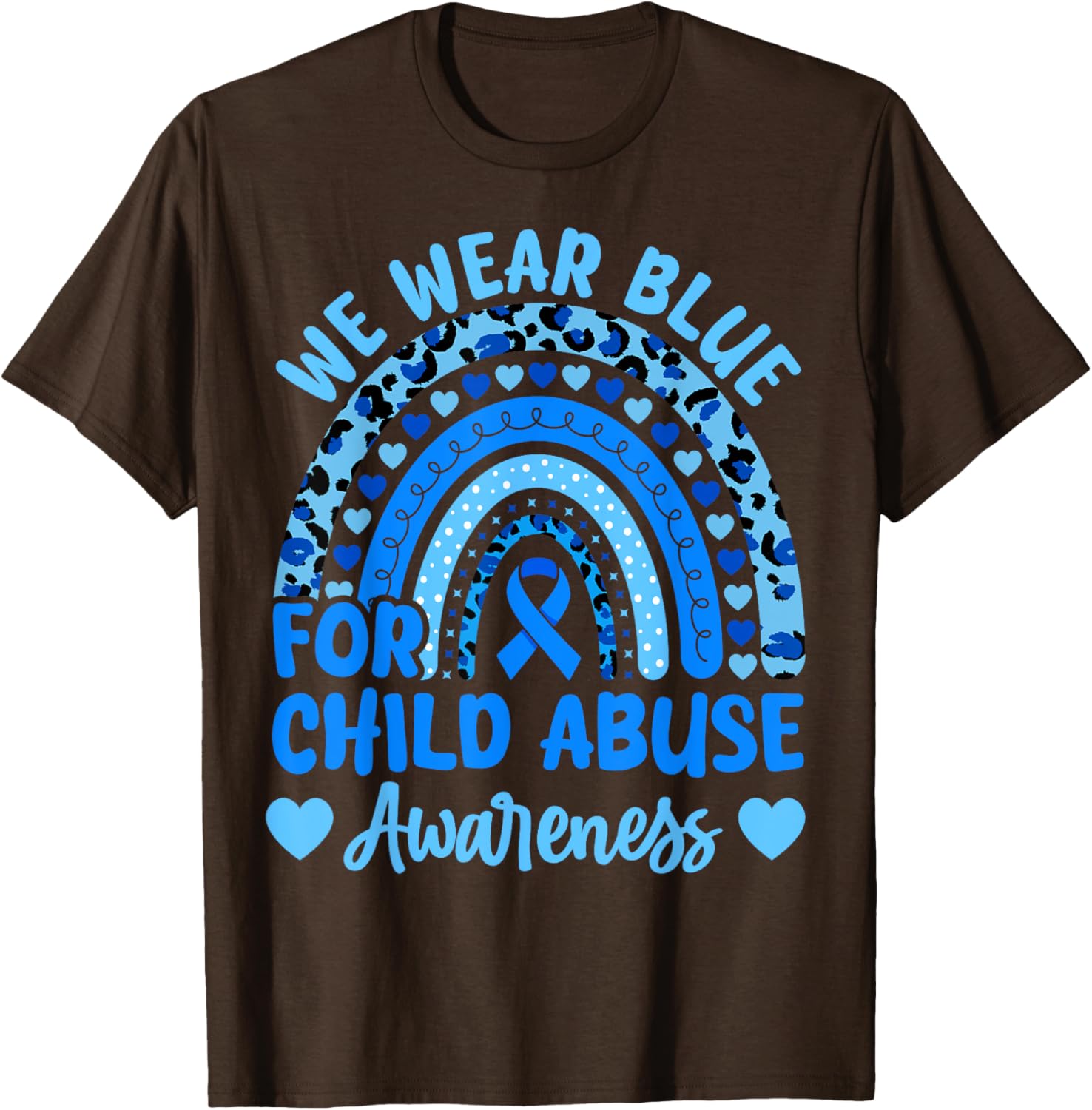 We Wear Blue for Child Abuse Awareness Blue Ribbon Groovy T-Shirt