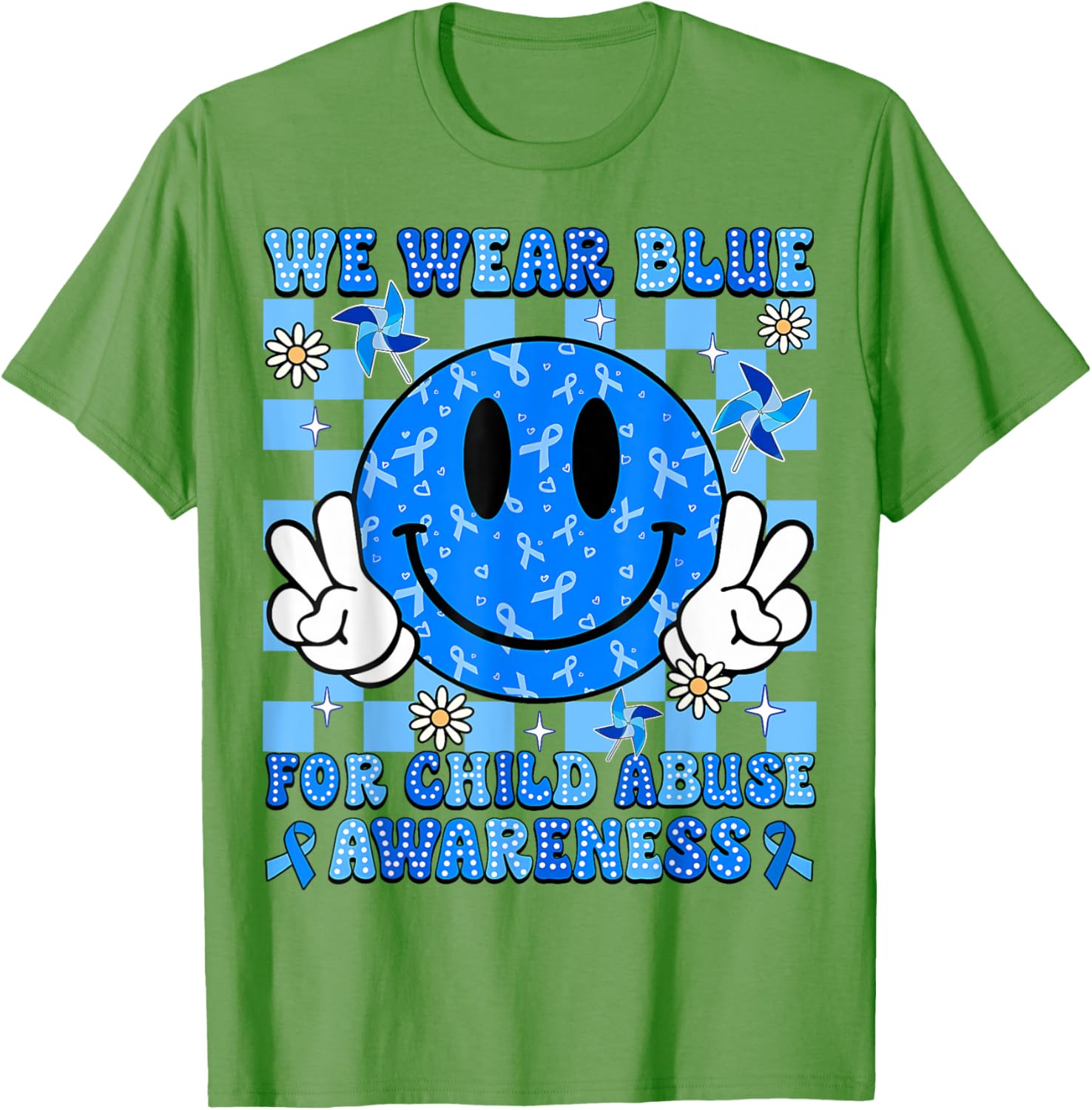 We Wear Blue For Child Abuse Prevention Awareness Peace T-Shirt