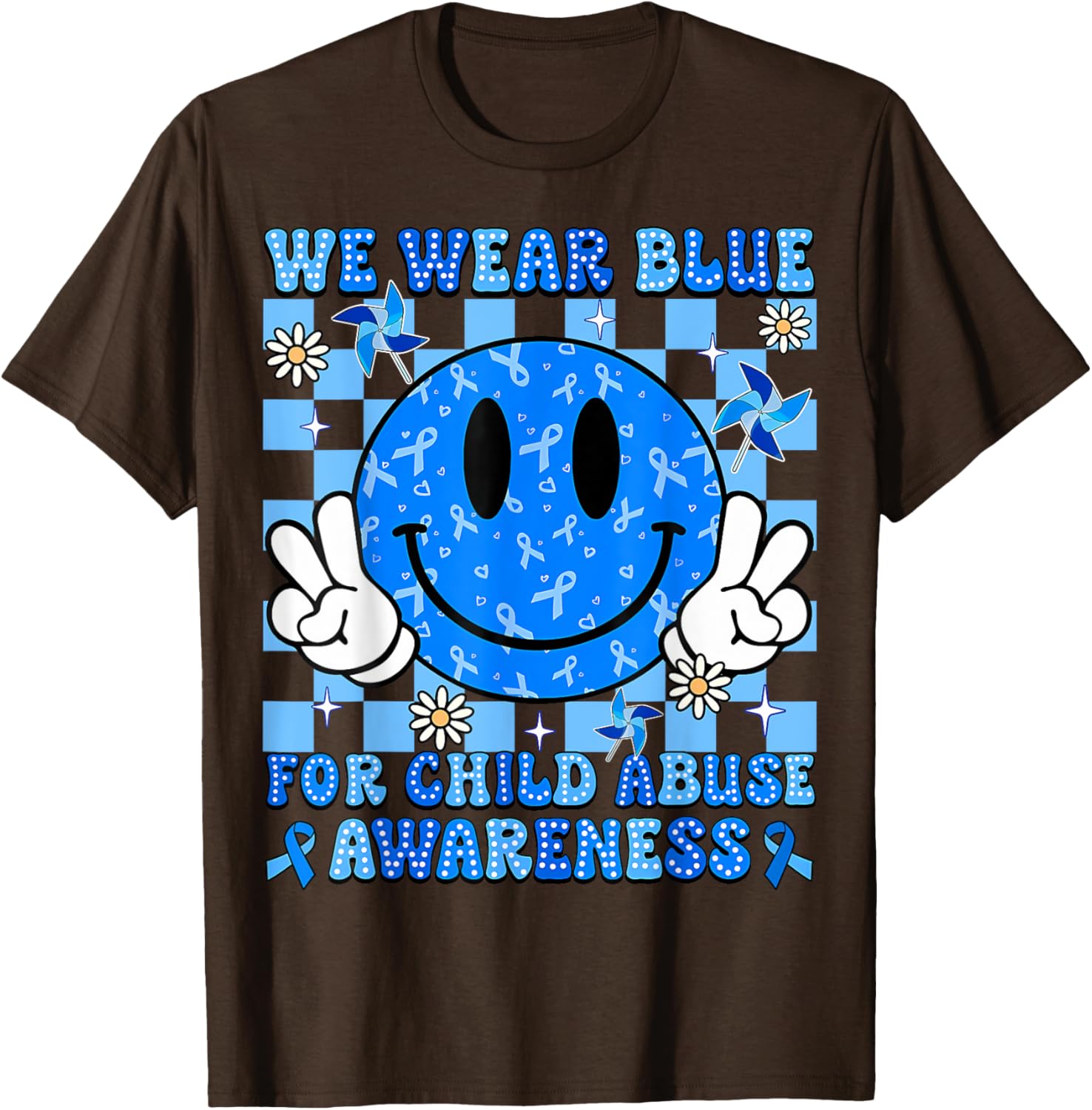 We Wear Blue For Child Abuse Prevention Awareness Peace T-Shirt