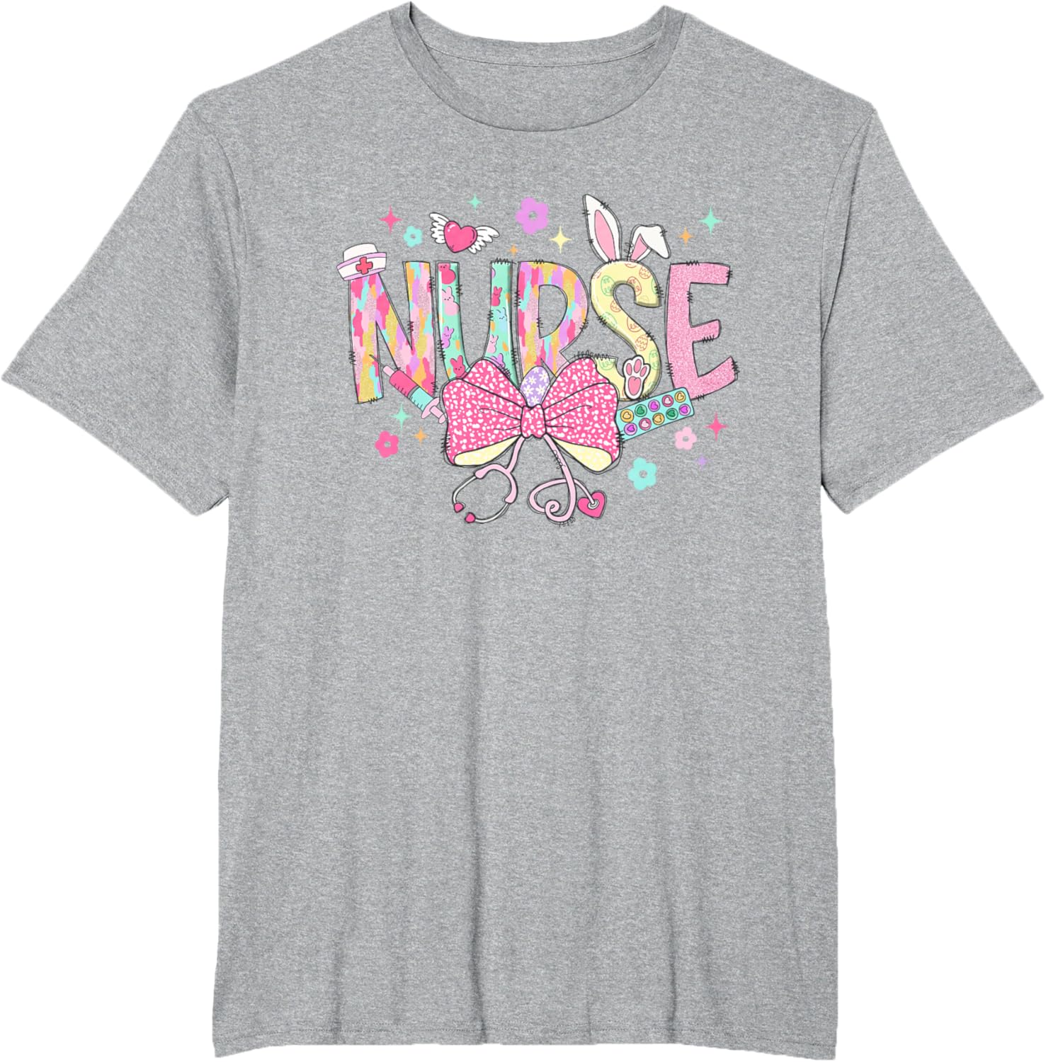 Women Coquette Nurse Stethoscope Scrub Easter Day Nurse Girl T-Shirt