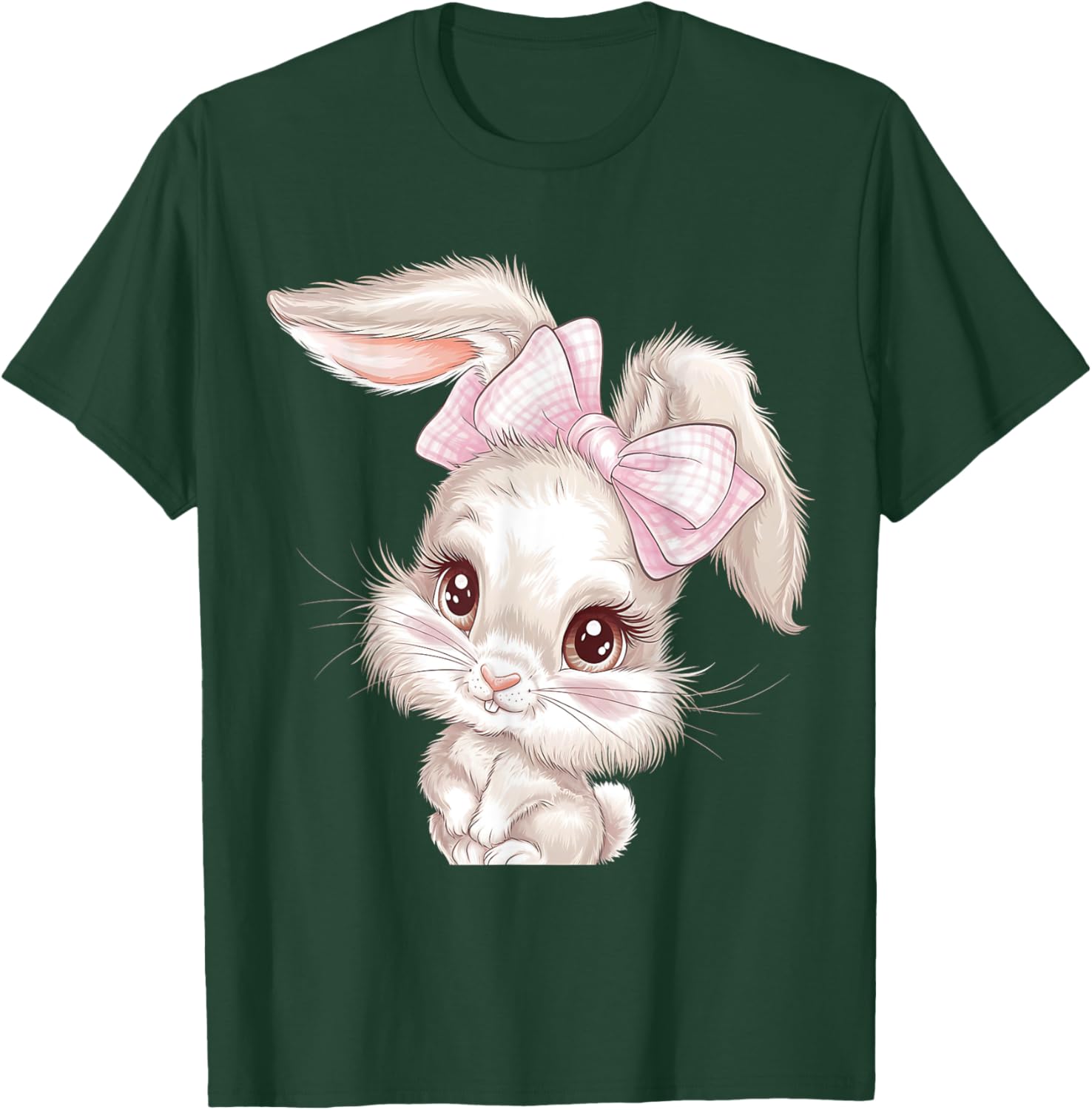 Women Cute Coquette Bow Bunny Ears Aesthetic Rabbit Easter T-Shirt